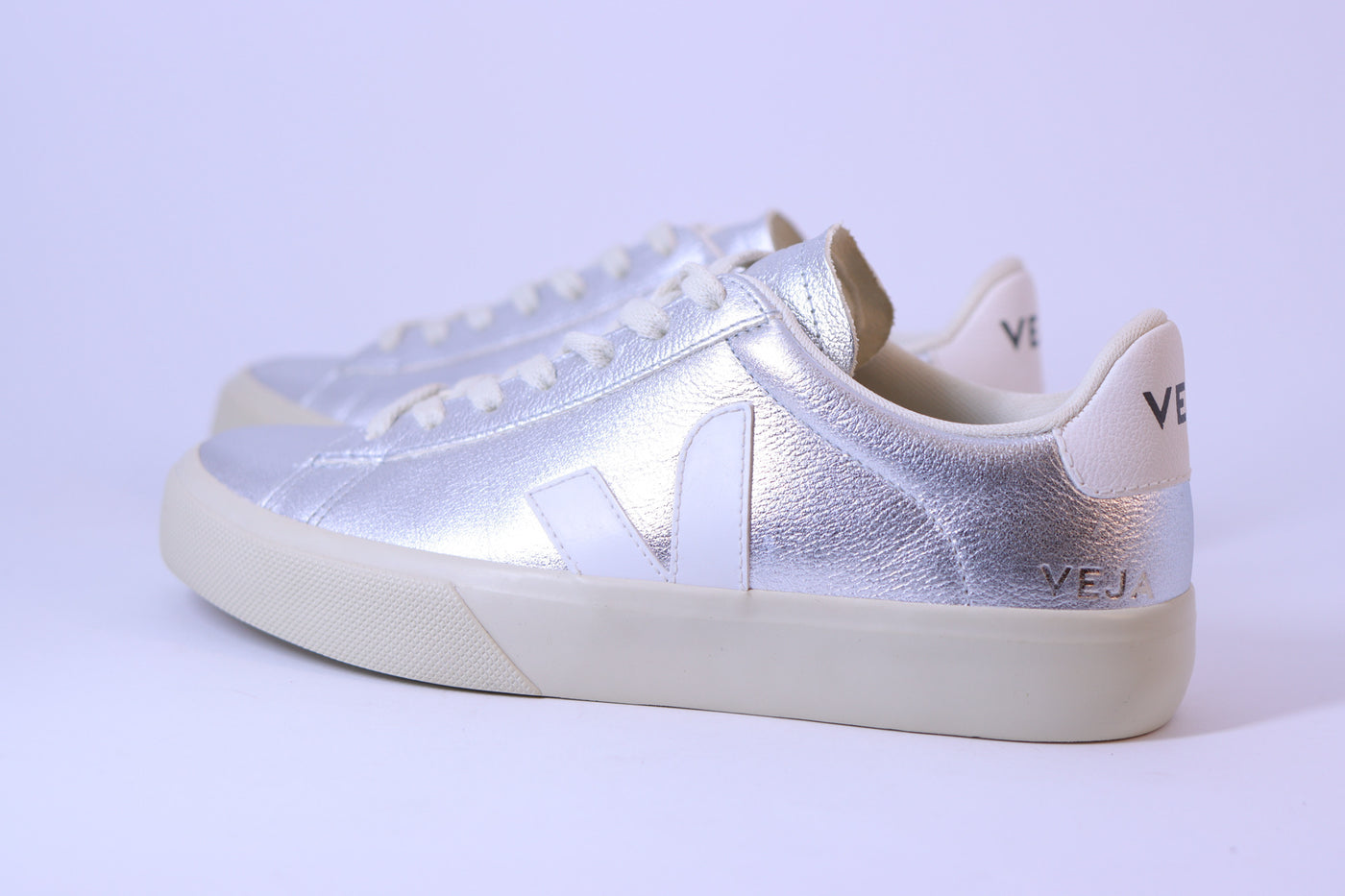 Tênis Feminino Veja Campo Leather Silver White