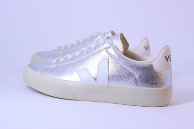 Tênis Feminino Veja Campo Leather Silver White