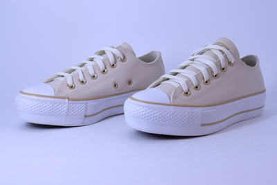Tênis Feminino Converse Chuck Taylor Lift Platform – Bege