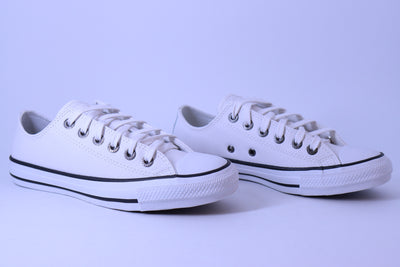 Tênis Feminino Converse Chuck Taylor All Star Couro Branco – Cano Baixo