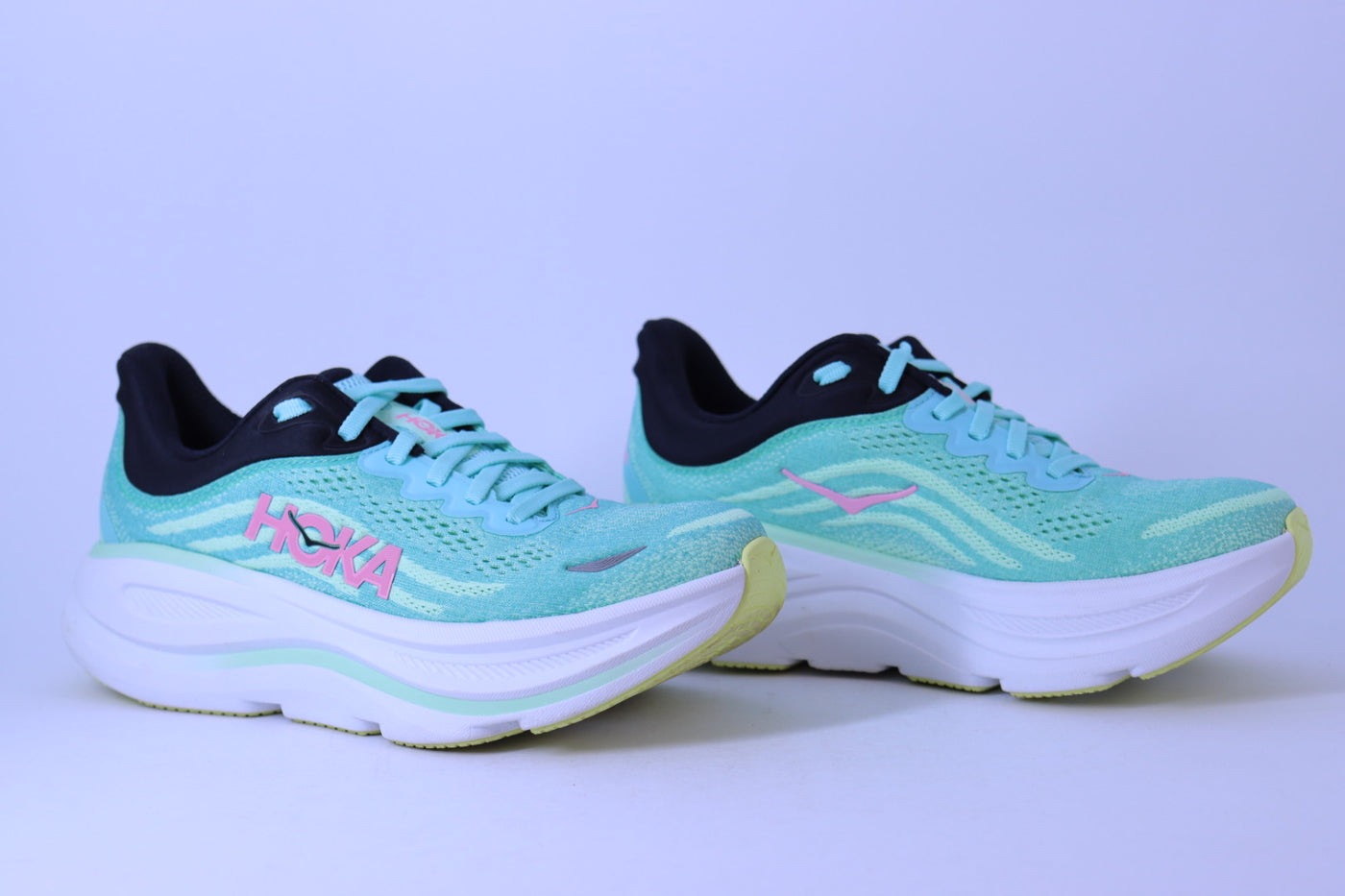 Tênis Hoka Bondi 9 – Aqua / Pink / Mint