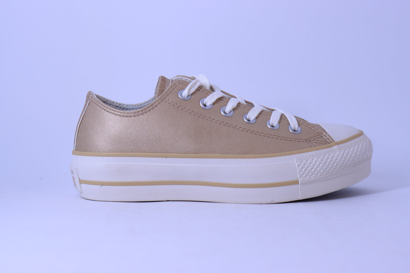 Tênis Feminino Converse Chuck Taylor All Star Lift Authentic Glam 2.0 – Dourado (Cano Baixo)
