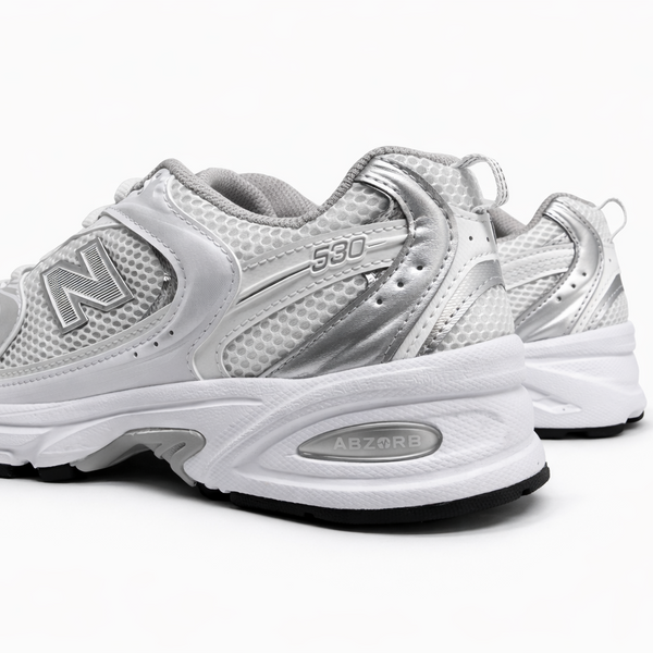 Tênis New Balance 530 Branco e Prata
