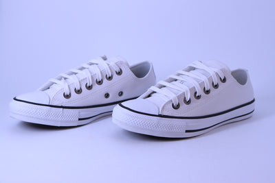 Tênis Feminino Converse Chuck Taylor All Star Couro Branco – Cano Baixo