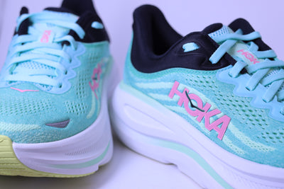 Tênis Hoka Bondi 9 – Aqua / Pink / Mint