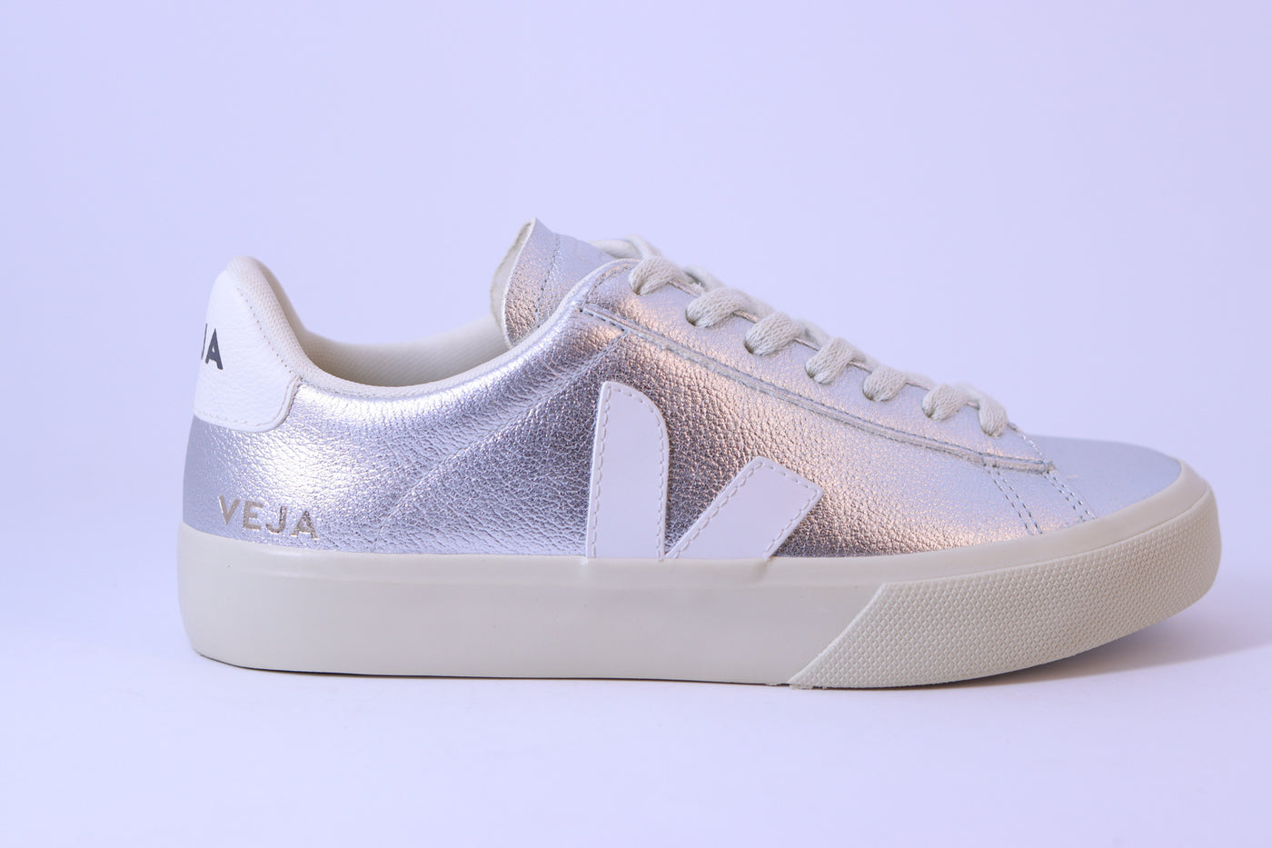 Tênis Feminino Veja Campo Leather Silver White