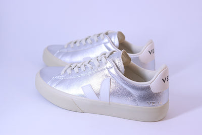 Tênis Feminino Veja Campo Leather Silver White