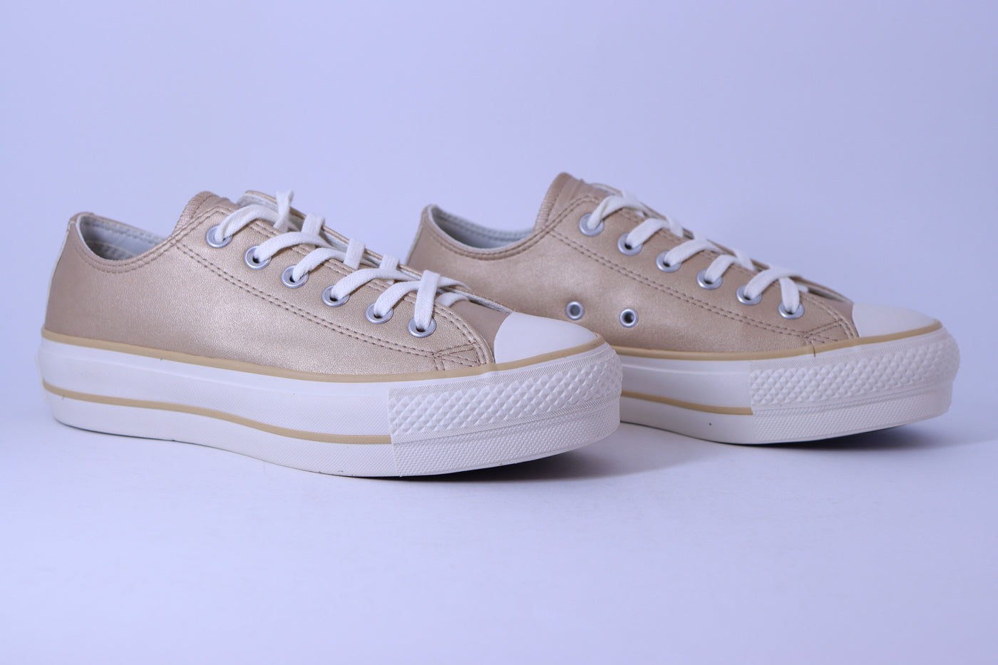Tênis Feminino Converse Chuck Taylor All Star Lift Authentic Glam 2.0 – Dourado (Cano Baixo)