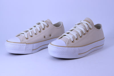 Tênis Feminino Converse Chuck Taylor Lift Platform – Bege